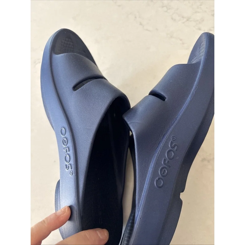 OOFOS Unisex Blue Slide Sandals Men's 7 Women's 9 11 EU 40